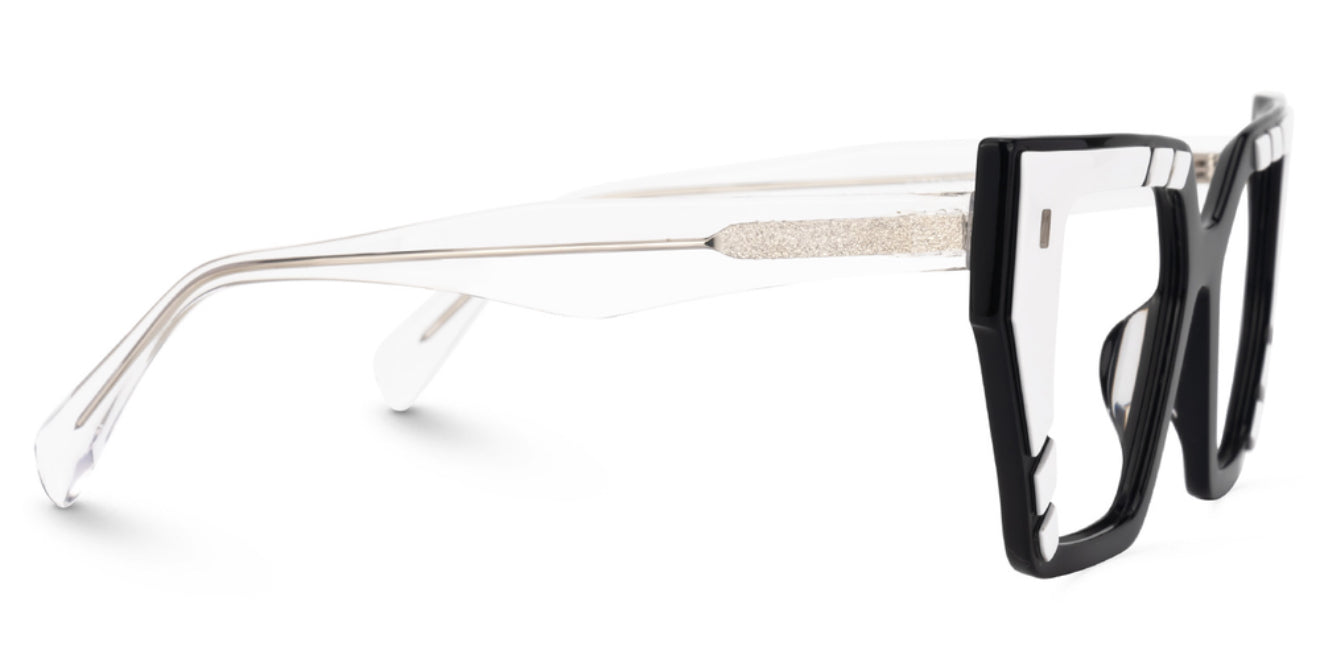 White Black Retro Eyeglasses