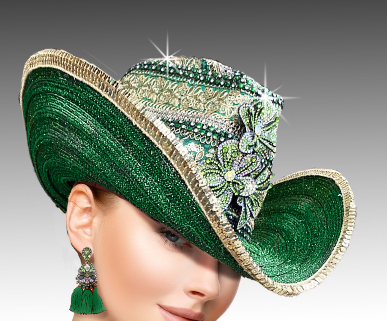 Houdini Green Cowboy Hat
