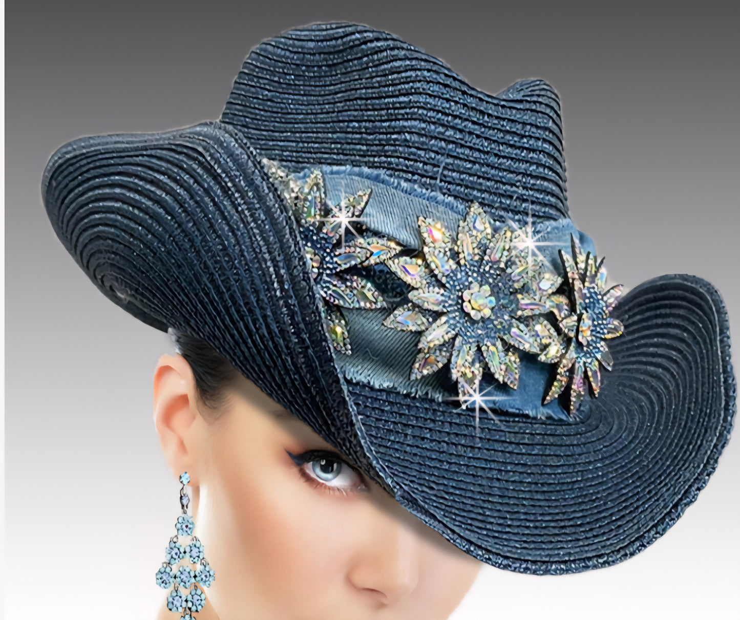 Denim Dungaree Cowboy Hat