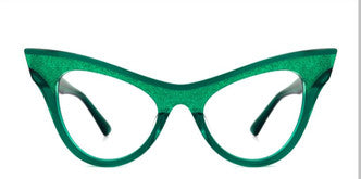 Green Cat Eye Glasses