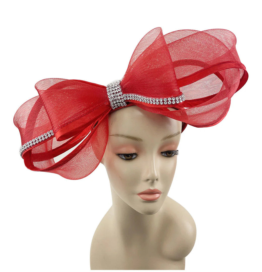 This Bownator fascinator is available in black, red, purple and yellow.