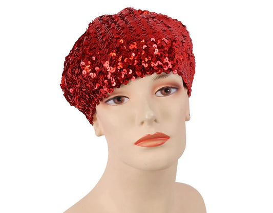 Red Sequins Tam Hat