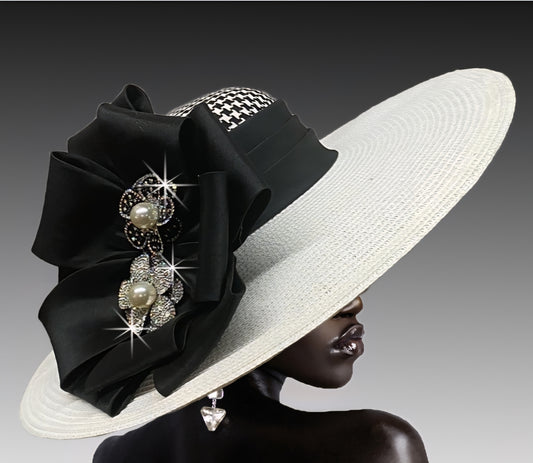 Noir Elegance Wide-Brim Hat