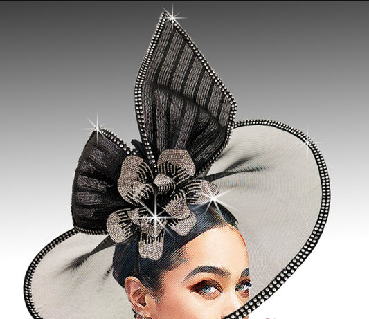 Midnight Royale Crystal Fascinator