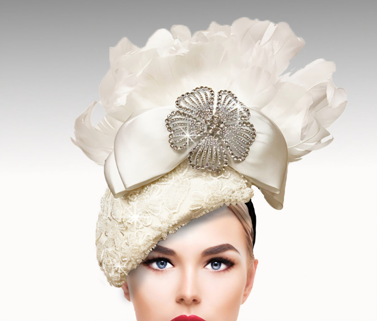 White Swan Fascinator Hat for Women
